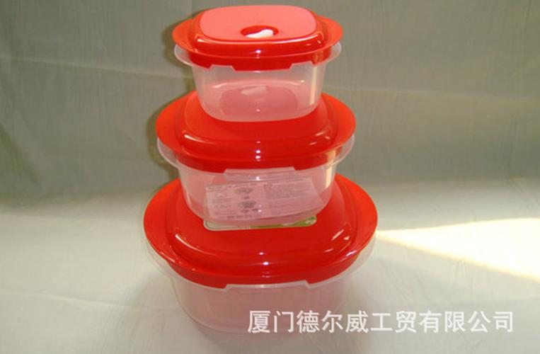 厂家大量生产供应透气式塑料保鲜盒 透明塑料饭盒 可用于微波炉